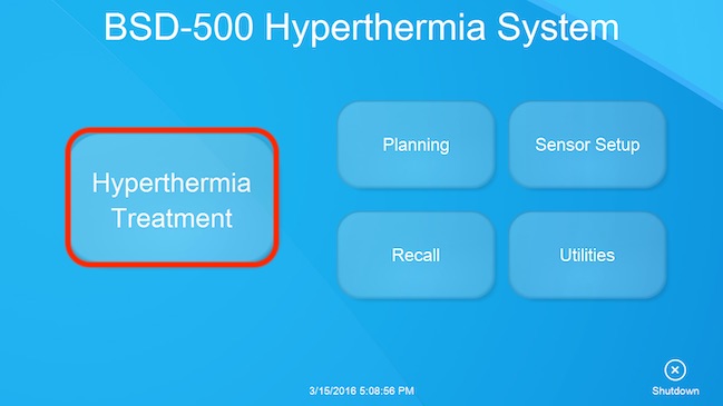 Begin a Hyperthermia Treatment Plan